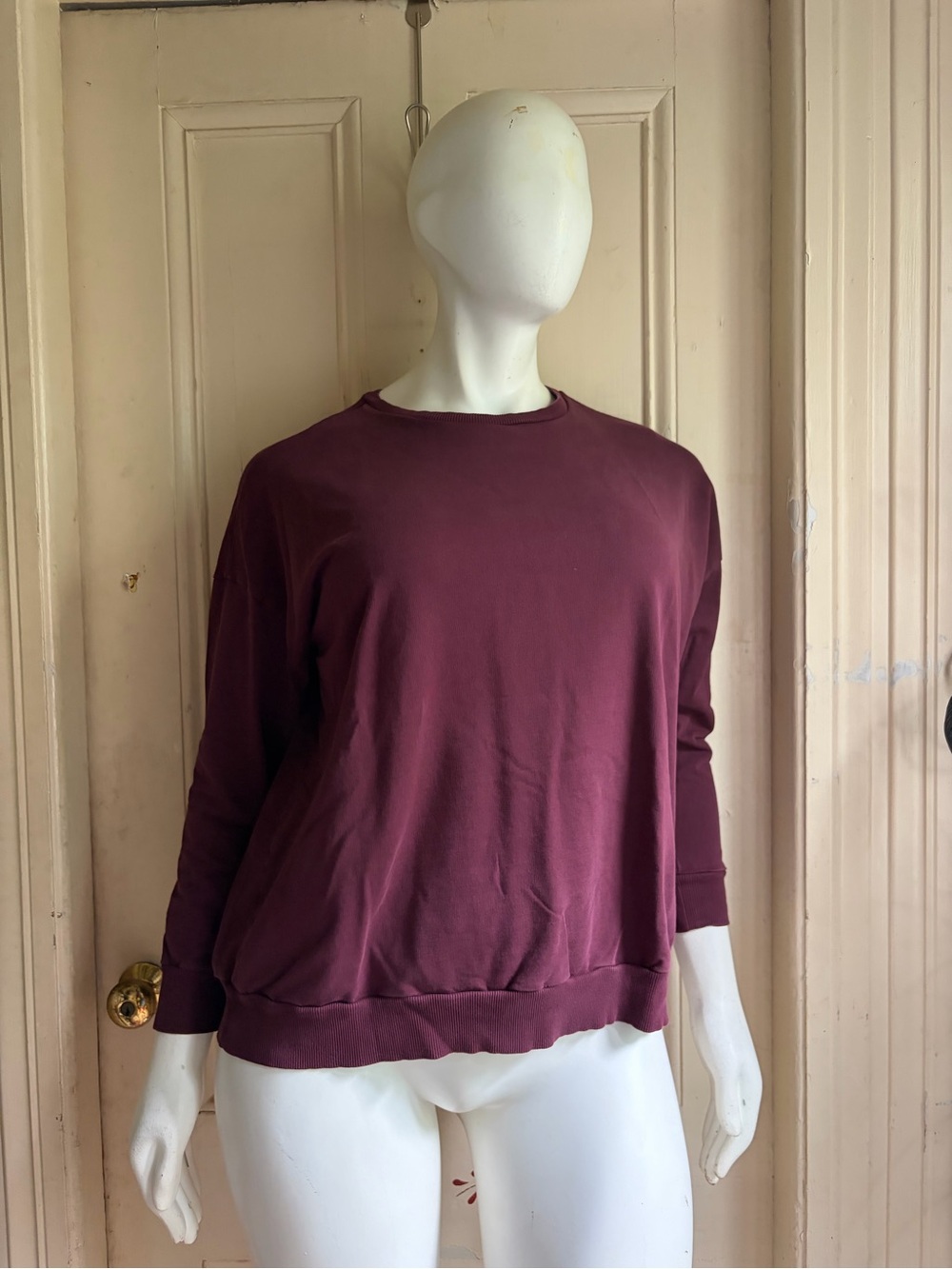 Universal Standard Plum Long-Sleeve Crewneck Lauren Sweatshirt